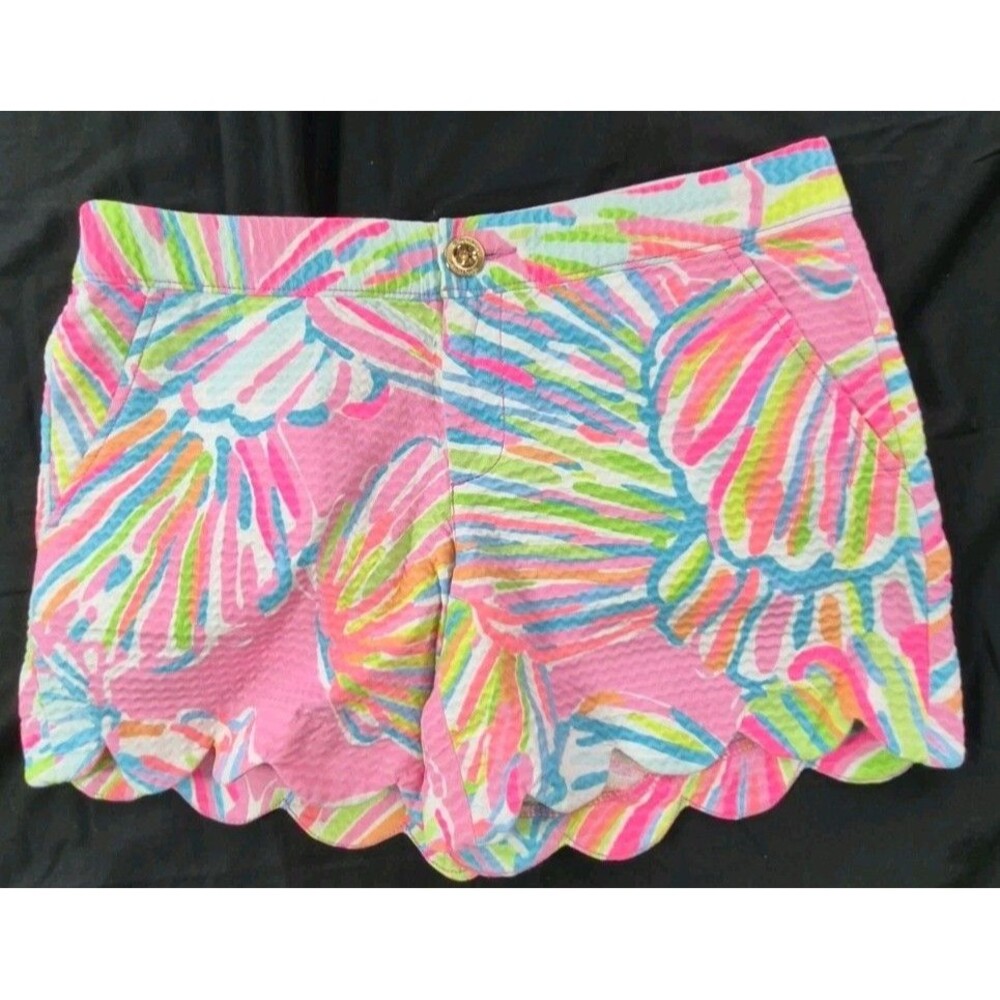 Lilly Pulitzer The Buttercup Shorts Womens Size 2 Shellebrate Scalloped Hem